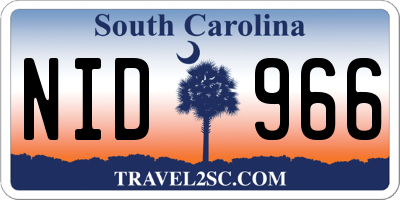 SC license plate NID966