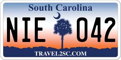 SC license plate NIE042