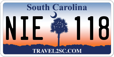 SC license plate NIE118
