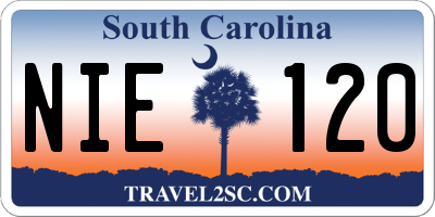 SC license plate NIE120