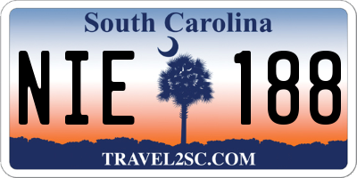 SC license plate NIE188