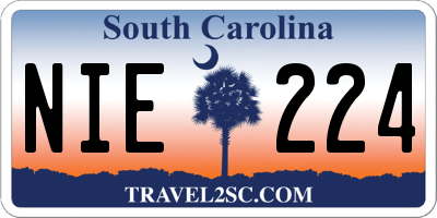 SC license plate NIE224