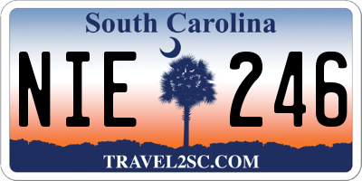 SC license plate NIE246