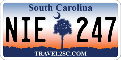 SC license plate NIE247