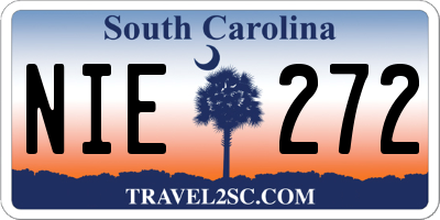 SC license plate NIE272