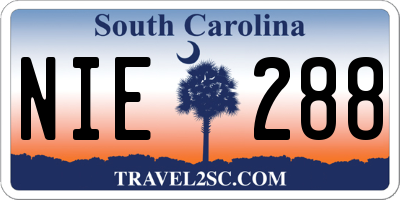 SC license plate NIE288