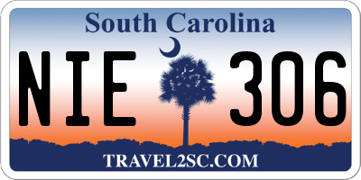 SC license plate NIE306