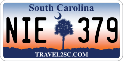 SC license plate NIE379