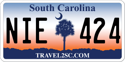 SC license plate NIE424