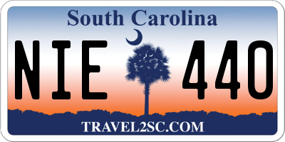 SC license plate NIE440
