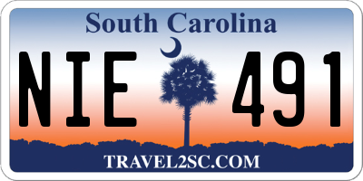 SC license plate NIE491