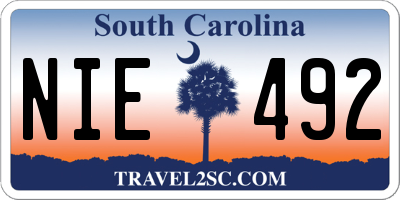 SC license plate NIE492