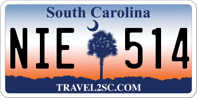 SC license plate NIE514