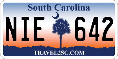 SC license plate NIE642