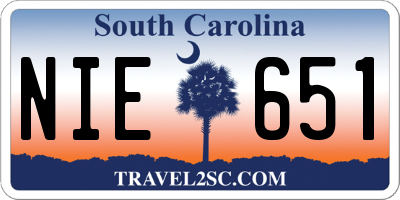SC license plate NIE651