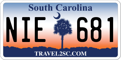 SC license plate NIE681