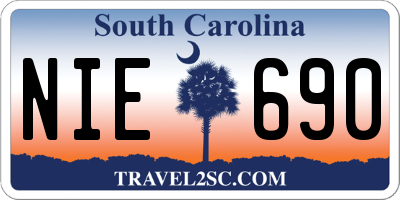 SC license plate NIE690