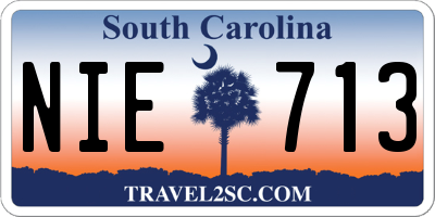 SC license plate NIE713