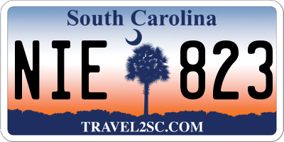 SC license plate NIE823