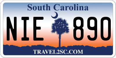 SC license plate NIE890
