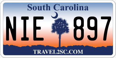 SC license plate NIE897