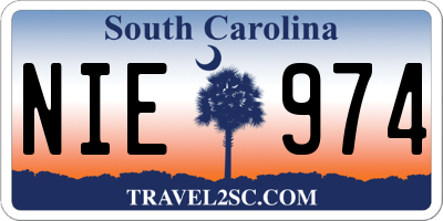 SC license plate NIE974