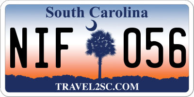SC license plate NIF056