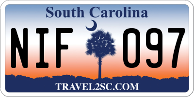 SC license plate NIF097