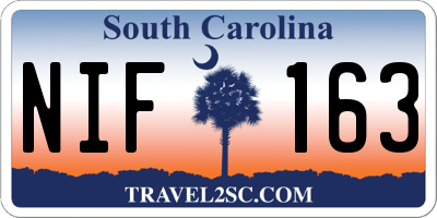 SC license plate NIF163
