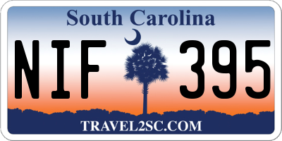 SC license plate NIF395
