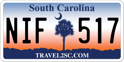 SC license plate NIF517