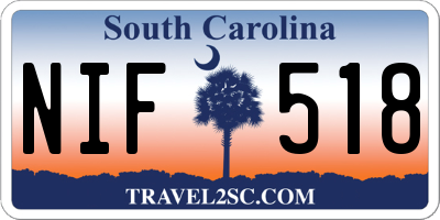 SC license plate NIF518