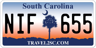 SC license plate NIF655