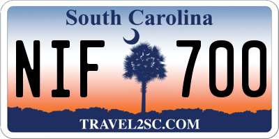 SC license plate NIF700