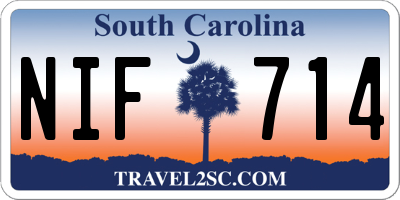 SC license plate NIF714