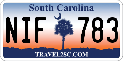 SC license plate NIF783