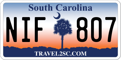 SC license plate NIF807