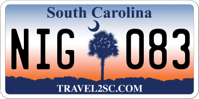 SC license plate NIG083