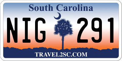 SC license plate NIG291
