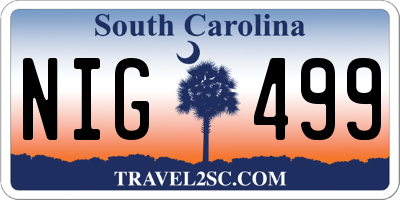 SC license plate NIG499