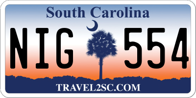 SC license plate NIG554