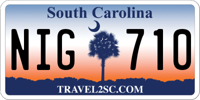 SC license plate NIG710