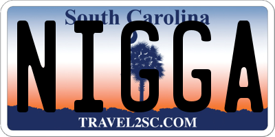 SC license plate NIGGA