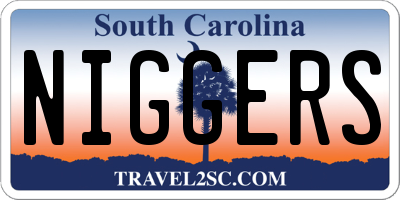 SC license plate NIGGERS