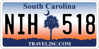 SC license plate NIH518