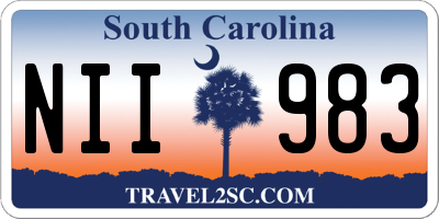 SC license plate NII983
