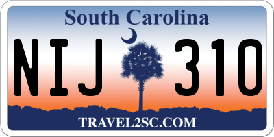 SC license plate NIJ310