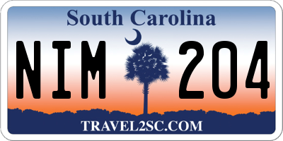 SC license plate NIM204