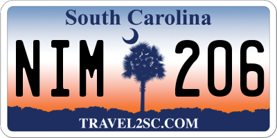 SC license plate NIM206