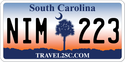 SC license plate NIM223